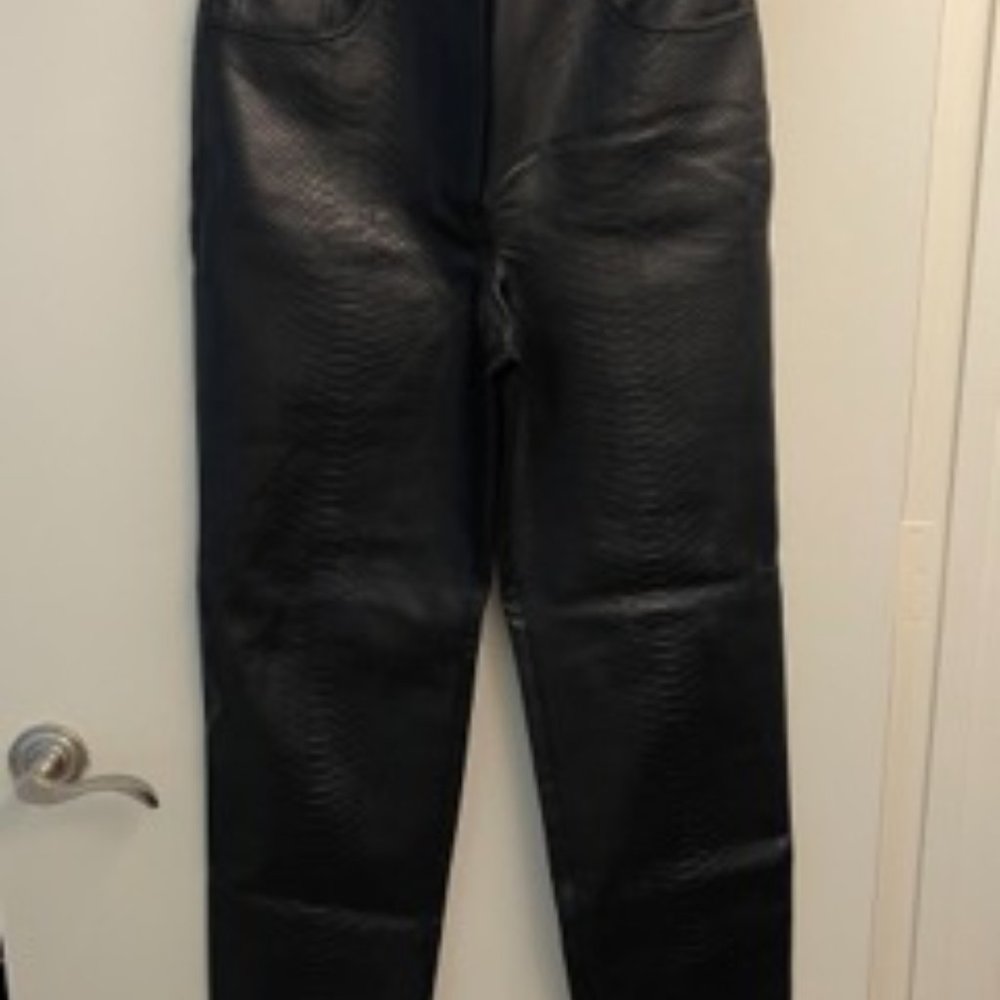 Aritzia, High Waisted Vegan Leather Python Pants,… - image 5